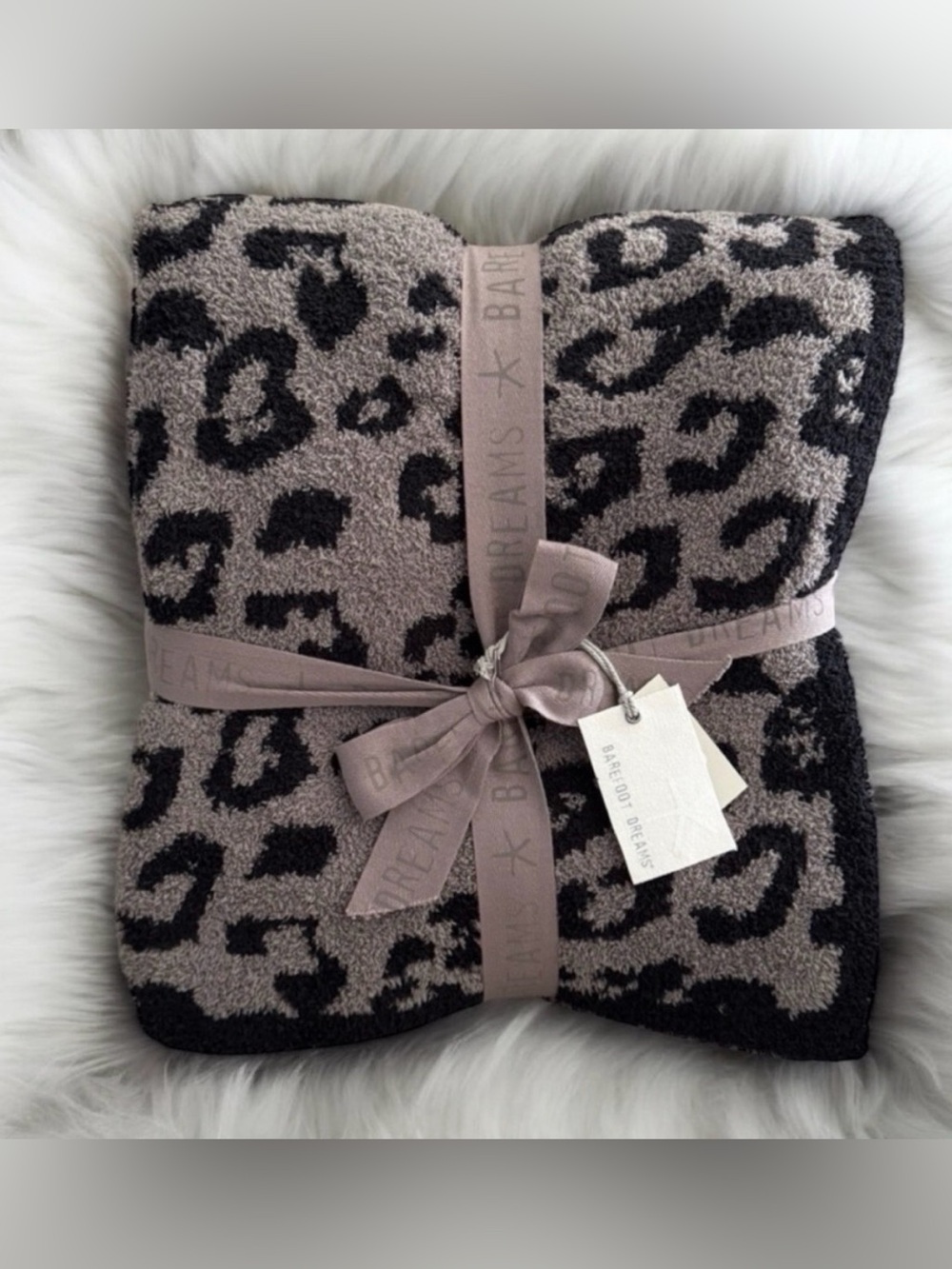 Barefoot Dreams CozyChic® Barefoot in the Wild Throw, Charcoal-Black,54"x72",NWT